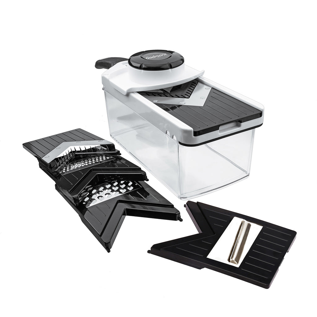 Brentwood Mandolin Slicer with 5-Cup Storage Container and  4-Interchangeable Stainless Steel Blades 985117031M - The Home Depot