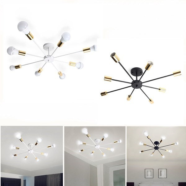 Vintage Industrial Edison Chandelier Metal Flush Mount LED Ceiling Lights